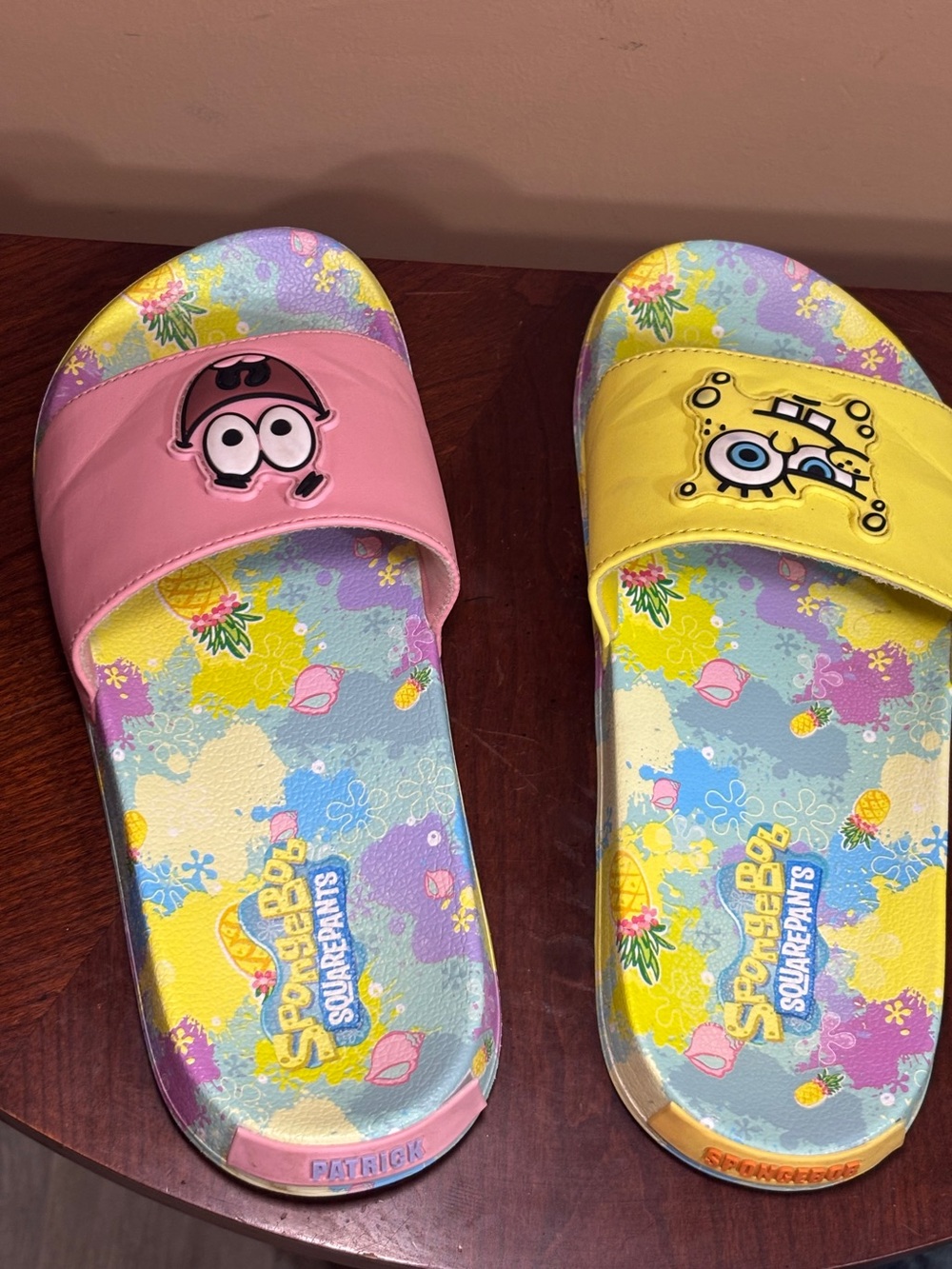 SpongeBob Squarepants Pink & Yellow Character Slide Sandals